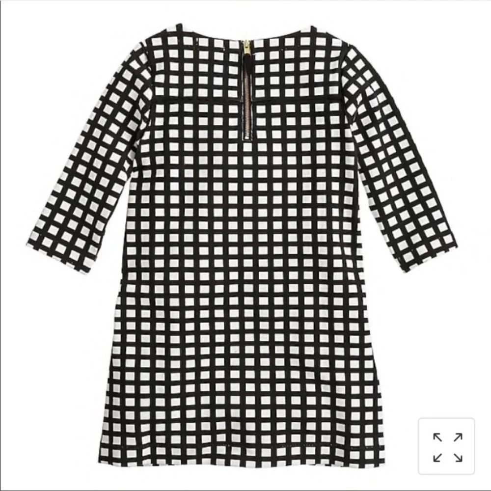 Crewcuts Jules Dress in ivory & black Windowpane print size 12